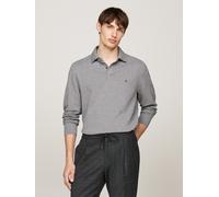 Langarm-Poloshirt TOMMY HILFIGER "1985 REGULAR LS POLO", Herren, Gr. 3XL, grau (medium grau heather), Piqué, Obermaterial: 96% Baumwolle, 4% Elasthan, normal, Rippbündchen, Shirts (60265662-XXXL) medi