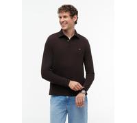 Langarm-Poloshirt TOMMY HILFIGER "1985 REGULAR LS POLO", Herren, Gr. S, chocolate, Piqué, Obermaterial: 96% Baumwolle, 4% Elasthan, normal, Rippbündchen, Shirts (30047157-S) chocolate
