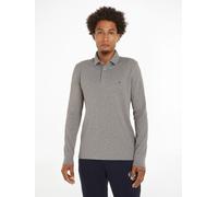 Langarm-Poloshirt TOMMY HILFIGER "1985 SLIM LS POLO", Herren, Gr. M, grau (medium grau heather), Obermaterial: 96% Baumwolle, 4% Elasthan, Shirts (53076466-M) medium grau heather