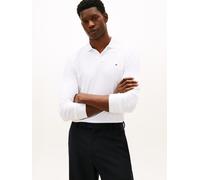 Langarm-Poloshirt TOMMY HILFIGER "L/S LIQUID COTTON REG POLO mit Jersey und Markenlabel", Herren, Gr. M, weiß, Jersey, Obermaterial: 100% Baumwolle, Shirts, unifarben, casual, regular fit, Baumwolle,