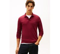 Langarm-Poloshirt TOMMY HILFIGER "L/S LIQUID COTTON REG POLO mit Jersey und Markenlabel", Herren, Gr. XXL, rot (burgundy), Jersey, Obermaterial: 100% Baumwolle, Shirts, unifarben, casual, regular fit,
