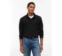 Langarm-Poloshirt TOMMY JEANS "REGULAR POLO", Herren, Gr. M, schwarz, Jersey, Obermaterial: 100% Baumwolle, unifarben, regular fit normal, Rundhals, eingesetzt Rippstrickbündchen, Shirts, Regular fit