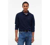 Langarm-Poloshirt TOMMY JEANS "REGULAR POLO", Herren, Gr. S, dunkelblau, Jersey, Obermaterial: 100% Baumwolle, unifarben, regular fit normal, Rundhals, eingesetzt Rippstrickbündchen, Shirts, Regular f