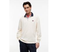 Langarm-Poloshirt TOMMY JEANS "TJM RLX ESS BADGE RUGBY EXT", Herren, Gr. 4XL, beige (calico), Jersey, Obermaterial: 100% Baumwolle, relaxed fit normal, Shirts, Relaxed Fit Rugby-Shirt (46593711-4XL) c