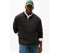 Langarm-Poloshirt "ZIP INTERLOCK POLO", Herren, Gr. 4XL, schwarz, Jersey, Obermaterial: 100% Baumwolle, TOMMY HILFIGER BIG & TALL, regular fit normal, Rundhals, eingesetzt gerader Abschluss, Shirts, G
