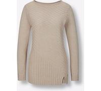 Strickpullover CREATION L PREMIUM "Lyocell-Baumwoll-Pullover", Damen, Gr. 42, beige (beige, meliert), 70% Lyocell, 30% Baumwolle, meliert, Pullover Strickpullover (83427427-42) beige, meliert