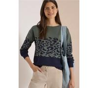 Strickpullover CECIL, Damen, Gr. XL (44), dried olive grün, Stoff, 52% Viskose, 28% Polyester, 20% Nylon, gemustert, comfort fit normal, Rundhals, Rippbündchen, Pullover Strickpullover, mit Rundhalsau