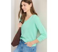 Cecil Damen Langarm Pullover mit Rippdetail in Grün, Gr: XL