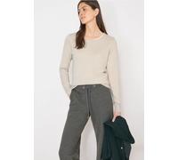 Cecil Damen Langarm Pullover mit Rippdetail in Beige, Gr: L