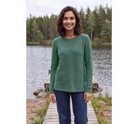 Rundhalspullover CECIL, Damen, Gr. M (40), jewel grün melange, Web, 60% Baumwolle, 40% Viskose, unifarben, comfort fit normal, Rundhals, Bündchen, Pullover Rundhalspullover, aus Feinstrick (95683664-M