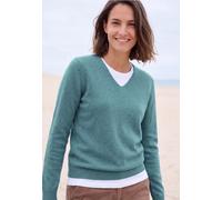 Langarm Pullover mit V-Neck
