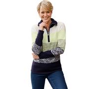 Langarm-Pullover schilf-marine-gemustert 56 Polyacryl