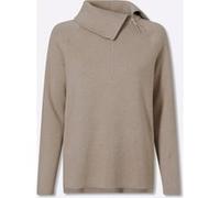 Strickpullover HEINE "Pullover", Damen, Gr. 48, beige (sesam), 100% Baumwolle, unifarben, Pullover Strickpullover (34860438-48) sesam