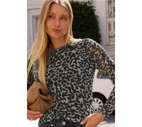 Langarm Shirt aus Mesh mit Print