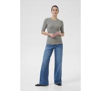 Longtop KAFFE "Langarm-Shirt KAiben", Damen, Gr. XL, grau (grau melange), Obermaterial: 77% Modal TENCEL CMD(Lenzing). 19% Wolle mw. 4% Elasthan EL., Tops (92598764-XL) grau melange