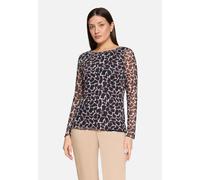 Langarm-Shirt mit Animalprint Dark Blue/Brown 36