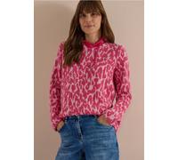 Cecil Langarmshirt TOS Rib Featheryarn Fake Hoody – Fake‑Kapuze, Kordelzug – Damen M (40), pink flash