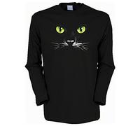 Langarm-Shirt mit Katzen Motiv geil Bedruckt/Schwarze Katze !