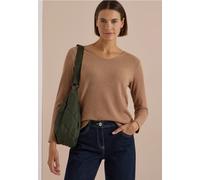 Langarm Shirt mit V-Neck und Rippstruktur