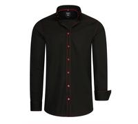Langarm Slim Fit Hemd mit Kontrast-Naht S