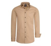 Langarm Slim Fit Hemd mit Kontrast-Naht XL