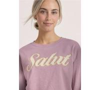 Sweatshirt STREET ONE, Damen, Gr. 44, rosa (quiet rose), Sweatware, 60% Baumwolle, 40% Polyester, unifarben, comfort fit, Rundhals, Bündchen, Sweatshirts Sweatshirt, mit Artwork (63562164-44) quiet ro