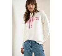Cecil Damen Langarm Sweatshirt mit Wording Artwork in Weiß, Gr: L