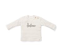 Little Dutch CL24221018 Long Sleeve Shirt/Langarmshirt gestreift - Newborn Naturals Sand/weiß (Gr. 74)