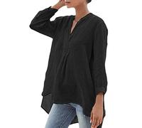 Langarm-T-Shirts für Damen mit V-Ausschnitt, große Größe, Oberteil, Damen, Sommer, reine Farben, Top, Damen, Sommer, lässig, Retro, Modehemd, Einfachheit, bequem, Bluse, atmungsaktiv, locker, Tunika,