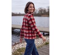Langarmshirt CECIL, Damen, Gr. L (42), rot (velvet rose), Stoff, Außenmaterial: 100% Polyester. Innenmaterial: 65% Polyester, 35% Viskose, kariert, comfort fit normal, hoch geschlossener Ausschnitt, a