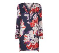 Langarmbluse ALBA MODA "Longbluse Longbluse mit floralem Print", Damen, Gr. 38, blau (marine), Obermaterial: 100% Viskose CV., Blusen (26506754-38) marine