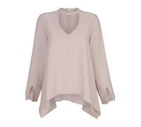 Langarmbluse ALBA MODA "Oversizedbluse Oversizedbluse mit Cutout", Damen, Gr. 36, beige (stein), Obermaterial: 100% Polyester PES., Modern, ausgestellt, V-Ausschnitt, Blusen (68042866-36) stein