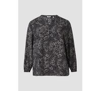 Langarmbluse aus Viskosemix mit Leo-Print 46 grau 2177904.98A2.46
