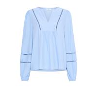 Langarmbluse B.YOUNG "Langarm-Bluse BYILVILYA", Damen, Gr. 40, blau (vista blau), Obermaterial: 58% Polyester PES. 42% Viskose CV., Blusen (27592057-40) vista blau