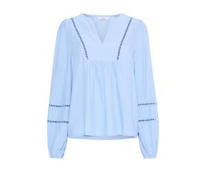 Langarmbluse B.YOUNG "Langarm-Bluse BYILVILYA", Damen, Gr. 40, blau (vista blau), Obermaterial: 58% Polyester PES. 42% Viskose CV., Blusen (27592057-40) vista blau