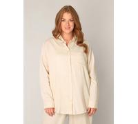 Langarmbluse BASE LEVEL CURVY "Yaella", Damen, Gr. 46, beige (light beige), Web, Obermaterial: 55% Leinen, 45% Viskose, unifarben, regular fit hüftbedeckend, Rundhals, 1-Knopf-Manschette krempelbar, B