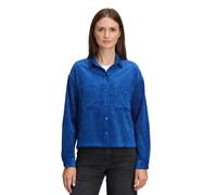 Langarmbluse BETTY & CO "Damen mit Kragen", Damen, Gr. 46, blau (royal blau), Cord, Obermaterial: 90% Polyester, 9% Polyamid, 1% Elasthan, lässig geschnitten normal, Blusen (44225545-46) royal blau