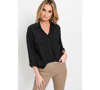 Langarmbluse BONPRIX, Damen, Gr. 42, schwarz, Web, Obermaterial: 100% Viskose, figurumspielend, Blusen, figurumspielende Passform, für Casualmode, aus Viskose (32110553-42) schwarz