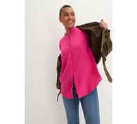 Langarmbluse BONPRIX "Musselin-Longbluse aus Baumwolle", Damen, Gr. 38, rosa (pinklady), Obermaterial: 100% Baumwolle, oversize, Blusen Langarmbluse, Oversize-Passform, mit Seitenschlitzen, aus Mussel