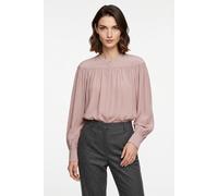 Langarmbluse BOSS ORANGE "Bethena Premium Damenmode", Damen, Gr. 42, rosa (open pink 698), Web, Obermaterial: 100% Viskose, unifarben, relaxed fit hüftbedeckend, Rundhals, Manschette, Blusen, mit verd