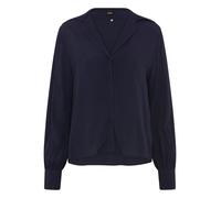 Langarmbluse BOSS ORANGE "Brystel Premium Damenmode", Damen, Gr. 36, dunkelblau 408, Web, Obermaterial: 100% Viskose, unifarben, hüftlang, V-Ausschnitt, 2-Knopf-Manschette, Blusen, in Crêpe-de-Chine-Q