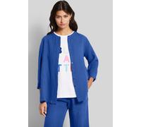 Langarmbluse BUGATTI, Damen, Gr. 36, pflaume, 100% Leinen, normal, Rundhals, 1-Knopf-Manschette, Blusen, mit verdeckter Knopfleiste (19686839-36) pflaume