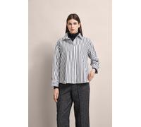 Langarmbluse BUGATTI, Damen, Gr. 42, schwarz, 70% Baumwolle, 27% Polyamid, 3% Elasthan, unifarben, normal, ohne Ausschnitt, 1-Knopf-Manschette, Blusen, mit verdeckter Knopfleiste (46530760-42) schwarz