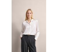 Langarmbluse BUGATTI, Damen, Gr. 44, beige (ecru), 100% Viskose, unifarben, normal, ohne Ausschnitt, 2-Knopf-Manschette, Blusen Langarmbluse, mit abgerundetem Saum (55140256-44)