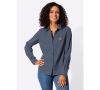 Langarmbluse CASUAL LOOKS, Damen, Gr. 44, blau (rauchblau), 100% Baumwolle, unifarben, Blusen (27513347-44) rauchblau