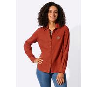 Langarmbluse CASUAL LOOKS, Damen, Gr. 44, rot (rostrot), 100% Baumwolle, unifarben, Blusen (86007226-44) rostrot