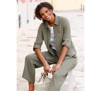 Langarmbluse CASUAL LOOKS, Damen, Gr. 46, grün (khaki), 100% Baumwolle, unifarben, Blusen (42619148-46) khaki