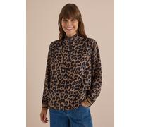 Langarmbluse CECIL, Damen, Gr. 3XL, braun (creamy mocha), Stoff, 100% Viskose, klassisch normal, ohne Ausschnitt, Bündchen, Blusen, im angesagten Leo-Look (79274740-XXXL) creamy mocha