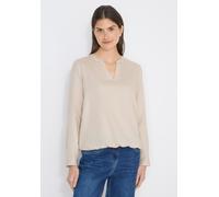 Langarmbluse CECIL, Damen, Gr. L (42), grain beige, Stoff, 100% Viskose, unifarben, klassisch normal, V-Ausschnitt, Bündchen, Blusen, in Blusen-Optik (93701939-L) grain beige