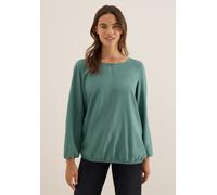 CECIL Damen 3411876 Bluse in Unifarbe, Jewel Green, L